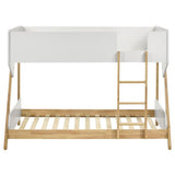 Wyatt Wood Twin Over Twin Bunk Bed White and Natural - 460510