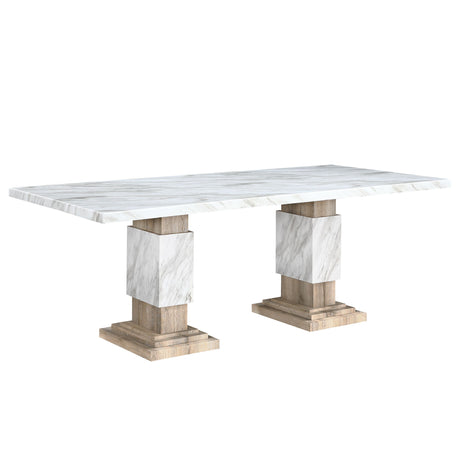Stacey - Dining Table With Pedestal Base - Beige