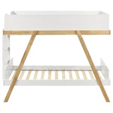 Frankie Wood Twin Over Twin Bunk Bed White and Natural - 460570T