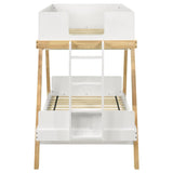 Frankie Wood Twin Over Twin Bunk Bed White and Natural - 460570T