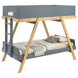Frankie Twin Over Twin Bunk Bed with 7-inch Mattresses Blue - 460572T-SM