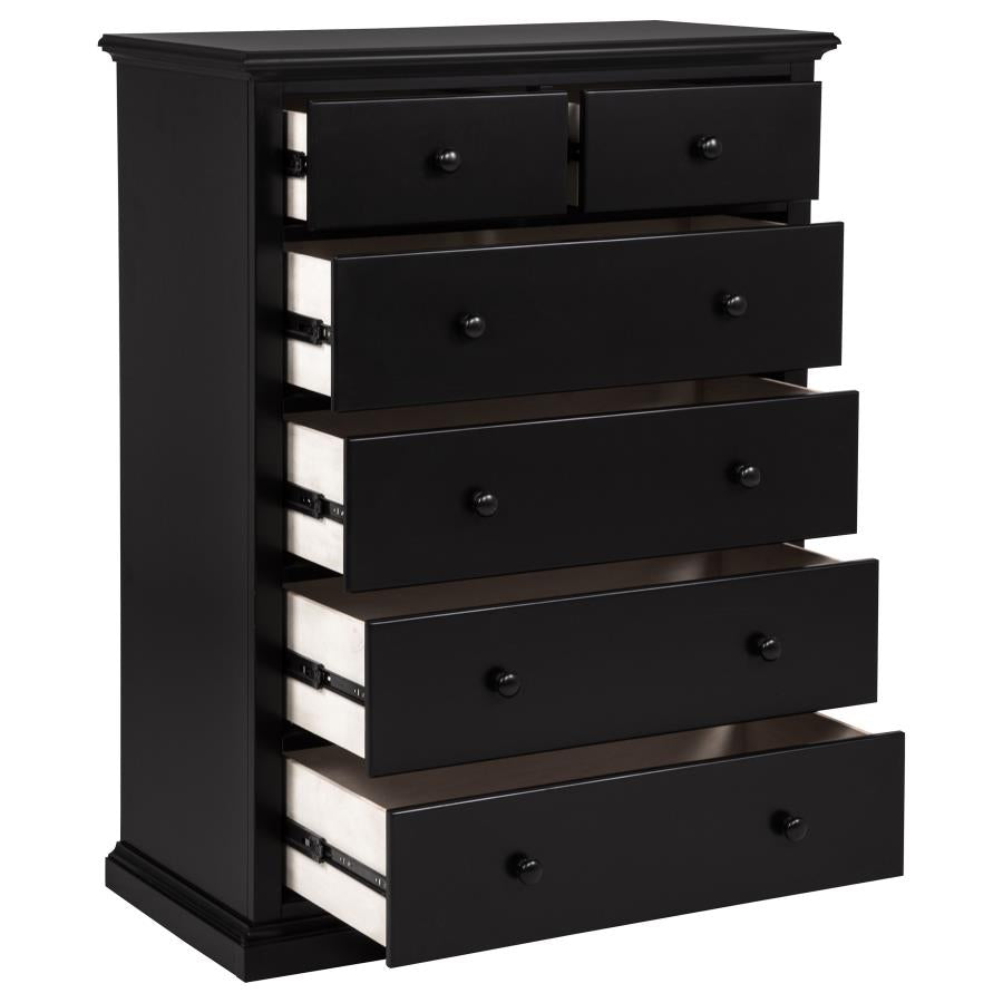 Sumerlin 6-drawer Bedroom Chest of Drawers Black - 460595BLK