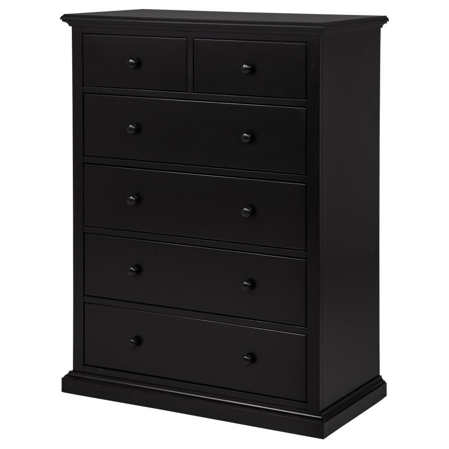 Sumerlin 6-drawer Bedroom Chest of Drawers Black - 460595BLK