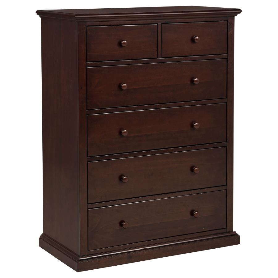 Sumerlin 6-drawer Bedroom Chest of Drawers Cappuccino - 460595CAP