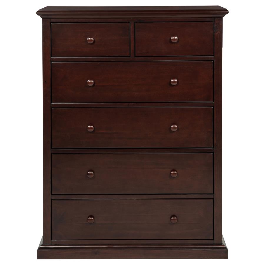 Sumerlin 6-drawer Bedroom Chest of Drawers Cappuccino - 460595CAP