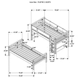 Dakota Wood Twin Over Twin Bunk Bed Natural - 461171
