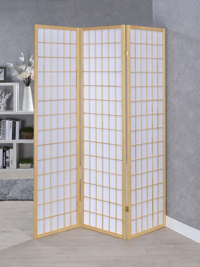 Carrie 3-Panel Room Divider Folding Shoji Screen Natural - 4621