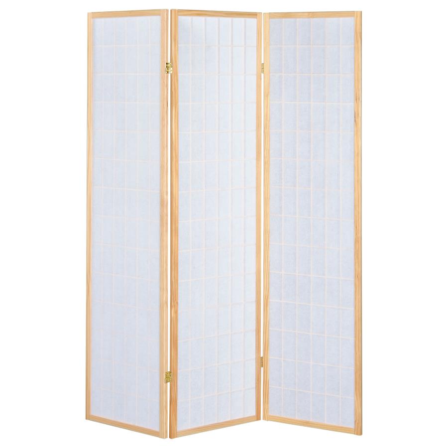 Carrie 3-Panel Room Divider Folding Shoji Screen Natural - 4621