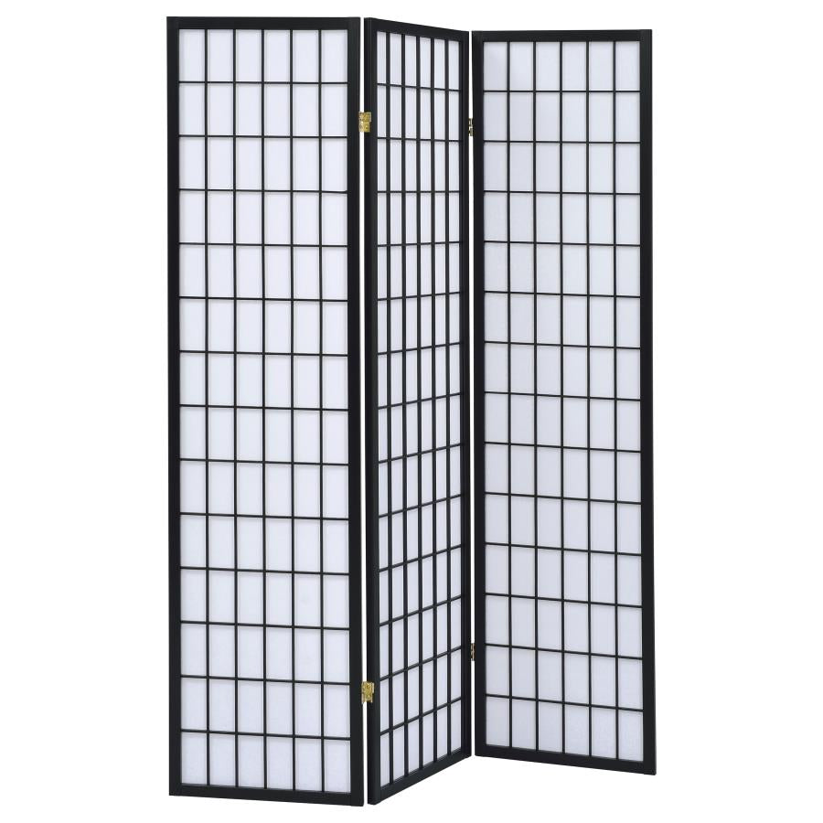Carrie 3-Panel Room Divider Folding Shoji Screen Black - 4622