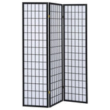 Carrie 3-Panel Room Divider Folding Shoji Screen Black - 4622