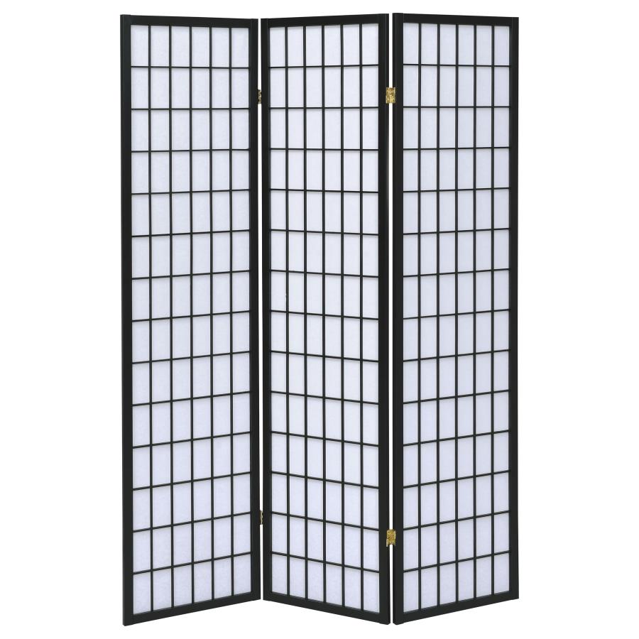 Carrie 3-Panel Room Divider Folding Shoji Screen Black - 4622
