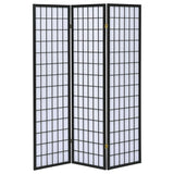 Carrie 3-Panel Room Divider Folding Shoji Screen Black - 4622
