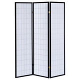 Carrie 3-Panel Room Divider Folding Shoji Screen Black - 4622