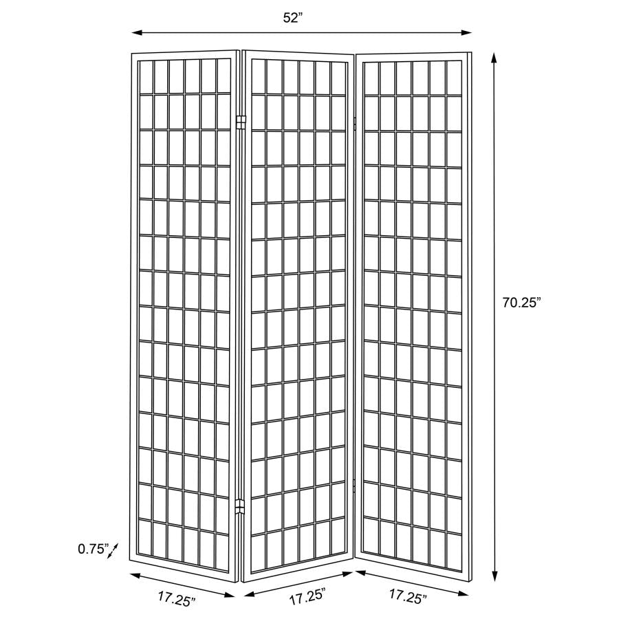Carrie 3-Panel Room Divider Folding Shoji Screen Black - 4622