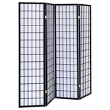 Roberto 4-Panel Room Divider Folding Shoji Screen Black - 4624