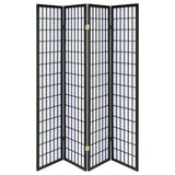 Roberto 4-Panel Room Divider Folding Shoji Screen Black - 4624