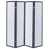 Roberto 4-Panel Room Divider Folding Shoji Screen Black - 4624