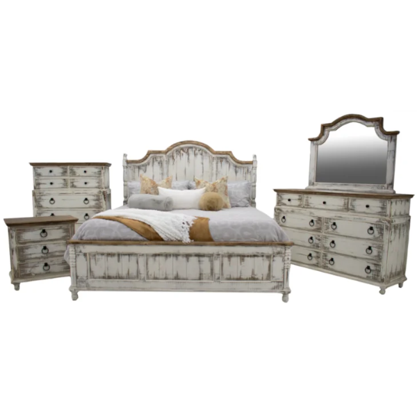Clarice Queen Bed Jes White Jes Sandstone Top MIC-CLARICE-Q - C1JWS5