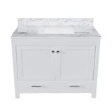 43" Bathroom Vanity, Multi Functional Cabinet - White