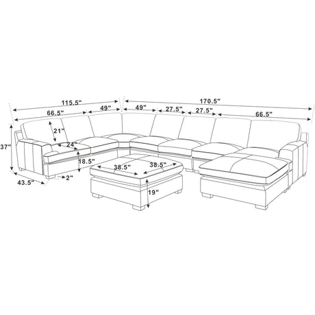 Large Seating Modular Sectional