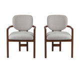 Upholstered Arm Dining Chairs (Set of 2)