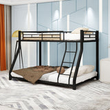 Bunk Bed Frame With Ladder And Guardrail, Heavy Duty Noise Free Design Metal Construction