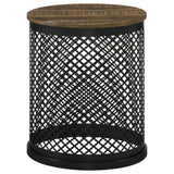 Drum Base Accent Table - Brown