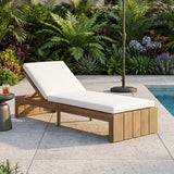 Adjustable Outdoor Chaise Lounge Patio Recliner With Removable Cushion