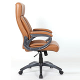 Executive Office Chair, Height Adjustable, Swivel With Padded Armrest & 5 Point Base - Antique Brown