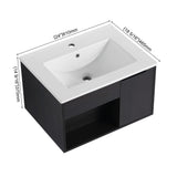 Wall Mounted Floating Bathroom Vanity With Open Shelf & Soft Close Door