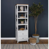 Delaney - 4 Shelf Bookcase With Top Storage Tower - White