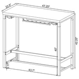 Tonneson - Bar Table With Trestle Base And Wine Storage - White