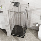 Corner Sliding Shower Door & Base Combo No Drain Kit
