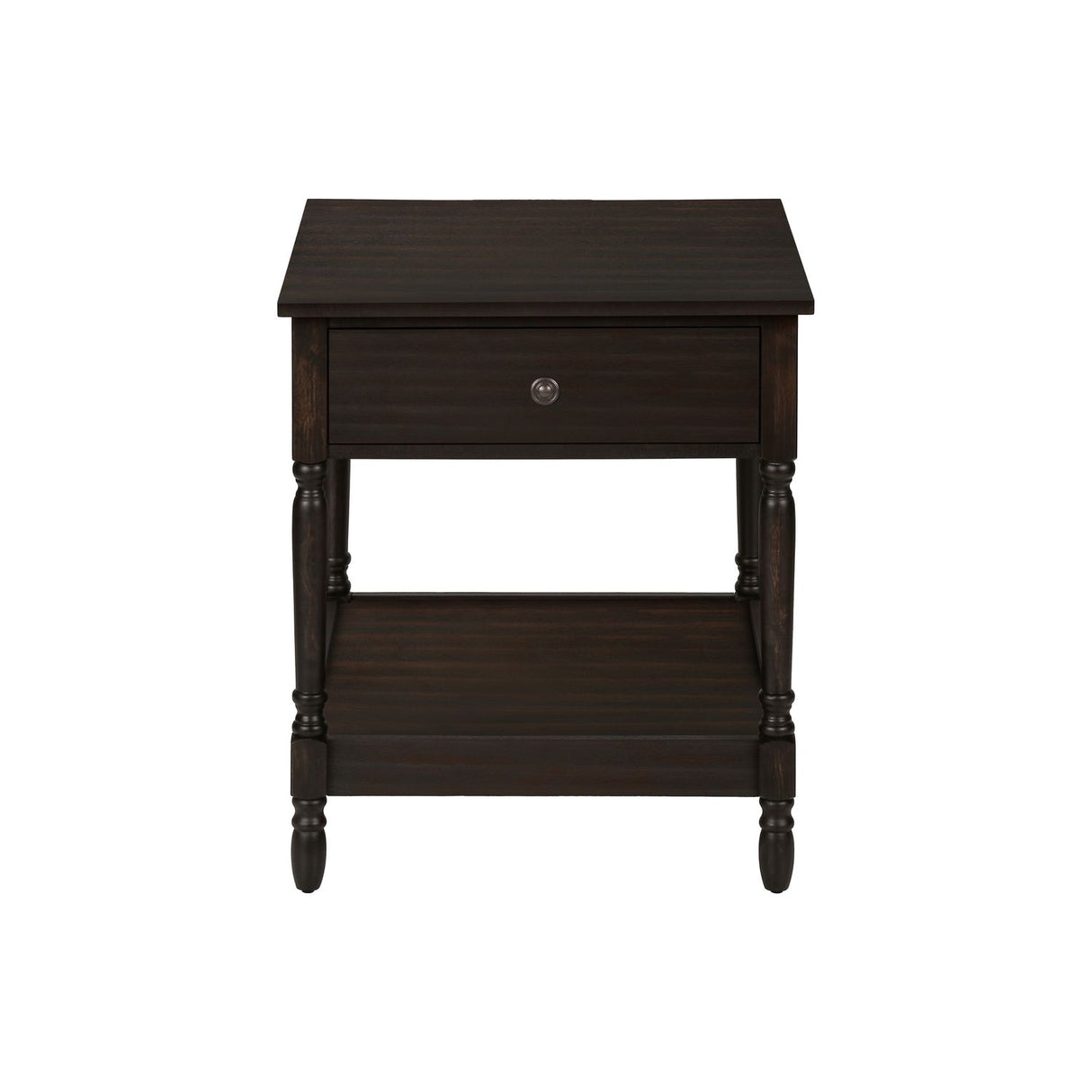 Accent - Table, 2 Tier, Square, Traditional - Walnut