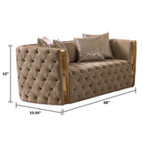 Naomi - Button Tufted Loveseat - Taupe