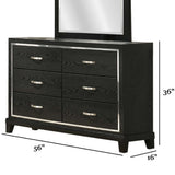 1 Piece Dresser With Tapered Legs Furniture - Black