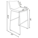 Armless Bar Stool (Set of 2) - Brown