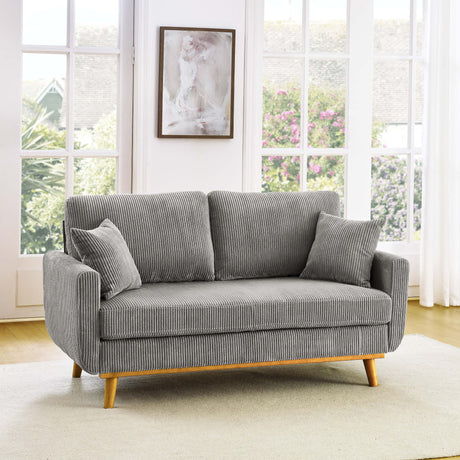 Upholstered Loveseat With Arms And Pillows