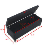 Button-Tufted Storage Ottoman With Safety Close Hinge