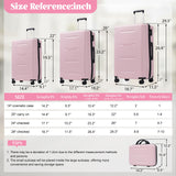 6 Piece Lightweight Hardshell Luggage Set With Double Spinner Wheels, Password Lock