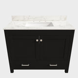 Bathroom Vanity Set, Sink And Faucet Holes Included - Black