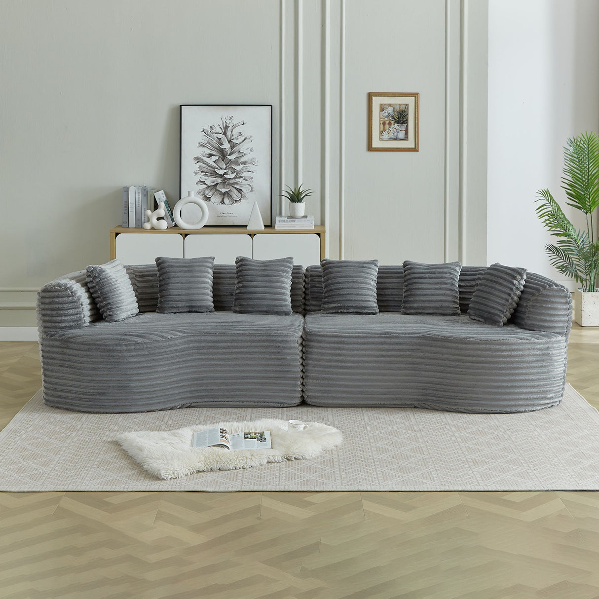 Sectional Sofa, Oversized 4 Seater With Deep Seat Design