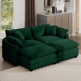 Modern Modular Cushion Sofa With Ottoman, Low Back, Deep Seating Sofa Set