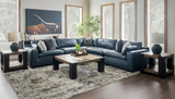 City Limits II 5-Piece Navy Leather Sectional - RACDSCLS+WEDSCLS+ARCDSCLSx2+LACDSCLS