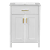 Bathroom Vanity Combo With Ceramic Sink, Luxurious Space-Saving Vanity, 2 Soft Close Doors