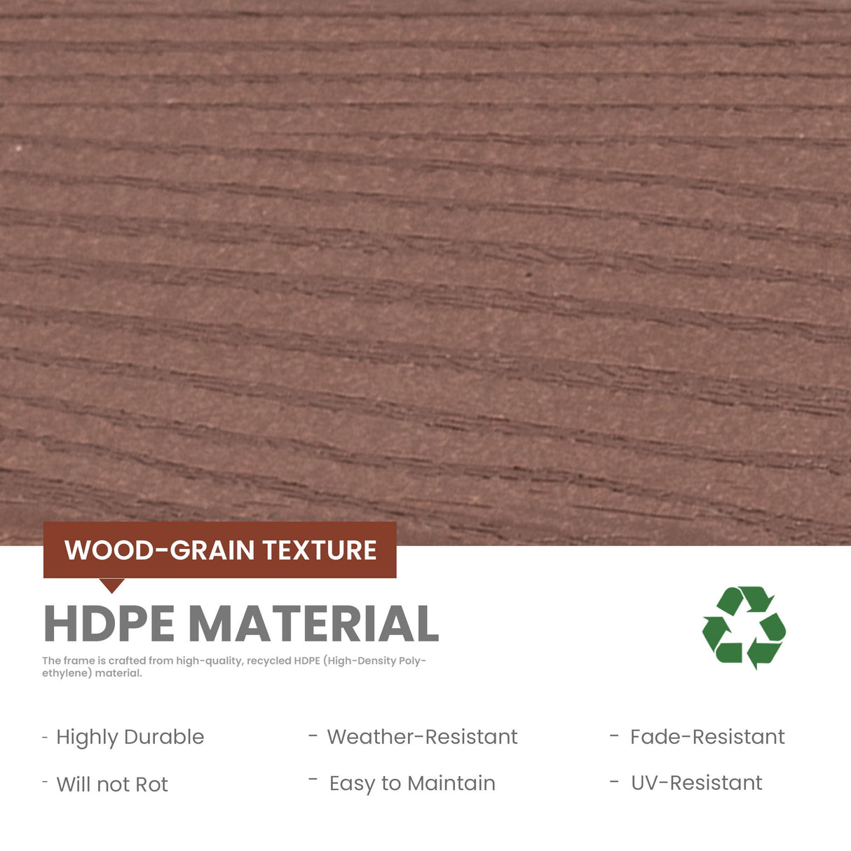 Outdoor Coffee Table, Wide Tabletop For Patio - Brown