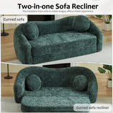Curved Convertible Sofa, 2 In 1 Frameless Folding Sofa Bed With Pull Out Base And Deep Seat