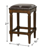 Square Stool With Upholstered Seat