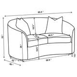 Rory - Sloped Arms Loveseat With Pillows - White