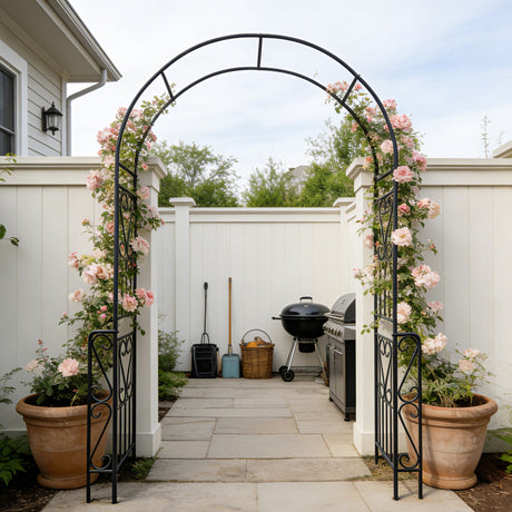 Metal Garden Arch Garden Arbor Trellis Climbing Plants Support Rose Arch Outdoor Arch